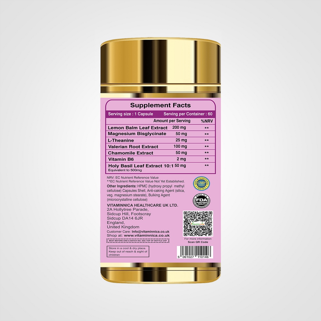 Vitaminnica Vita Nap- Natural Sleep Support- 60 Capsules - Image 2