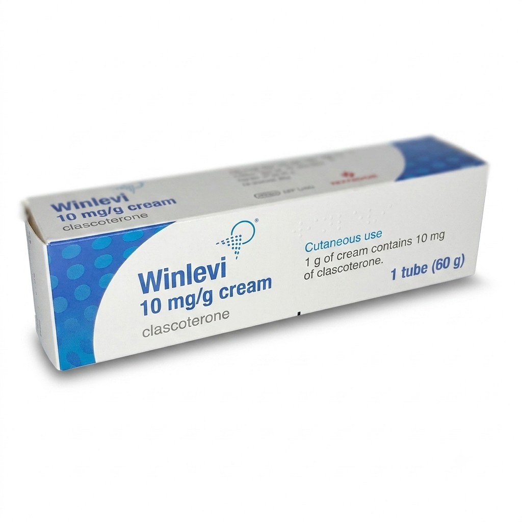 Winlevi 10mg/g cream tube 60g side view