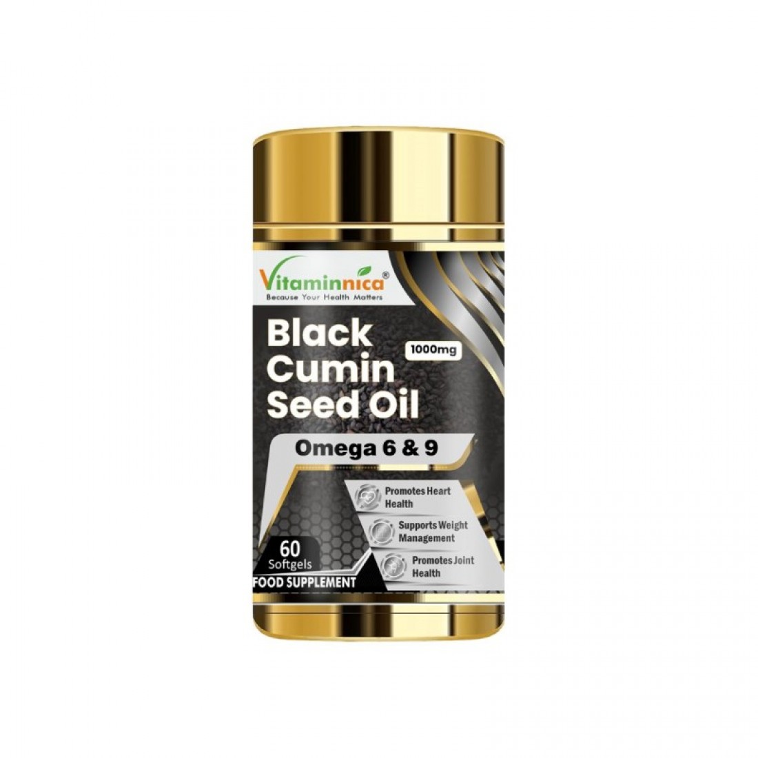 Vitaminnica Black Cumin Seed Oil 1000mg Softgels 60’s – Immunity Booster, GW