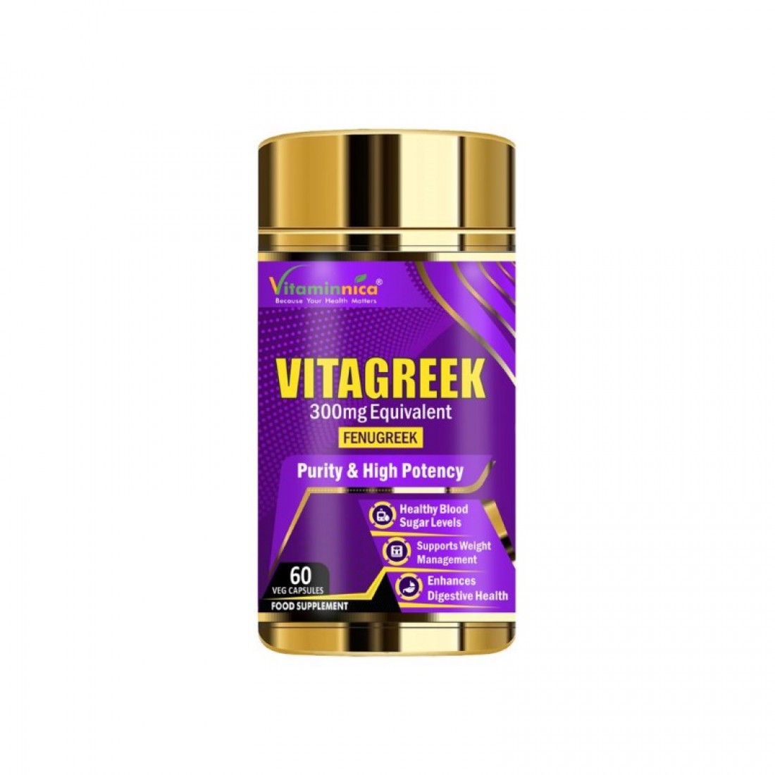 Vitaminnica Vitagreek 300mg Capsules 60’s (Fenugreek) (D) Weight Mx, GW.