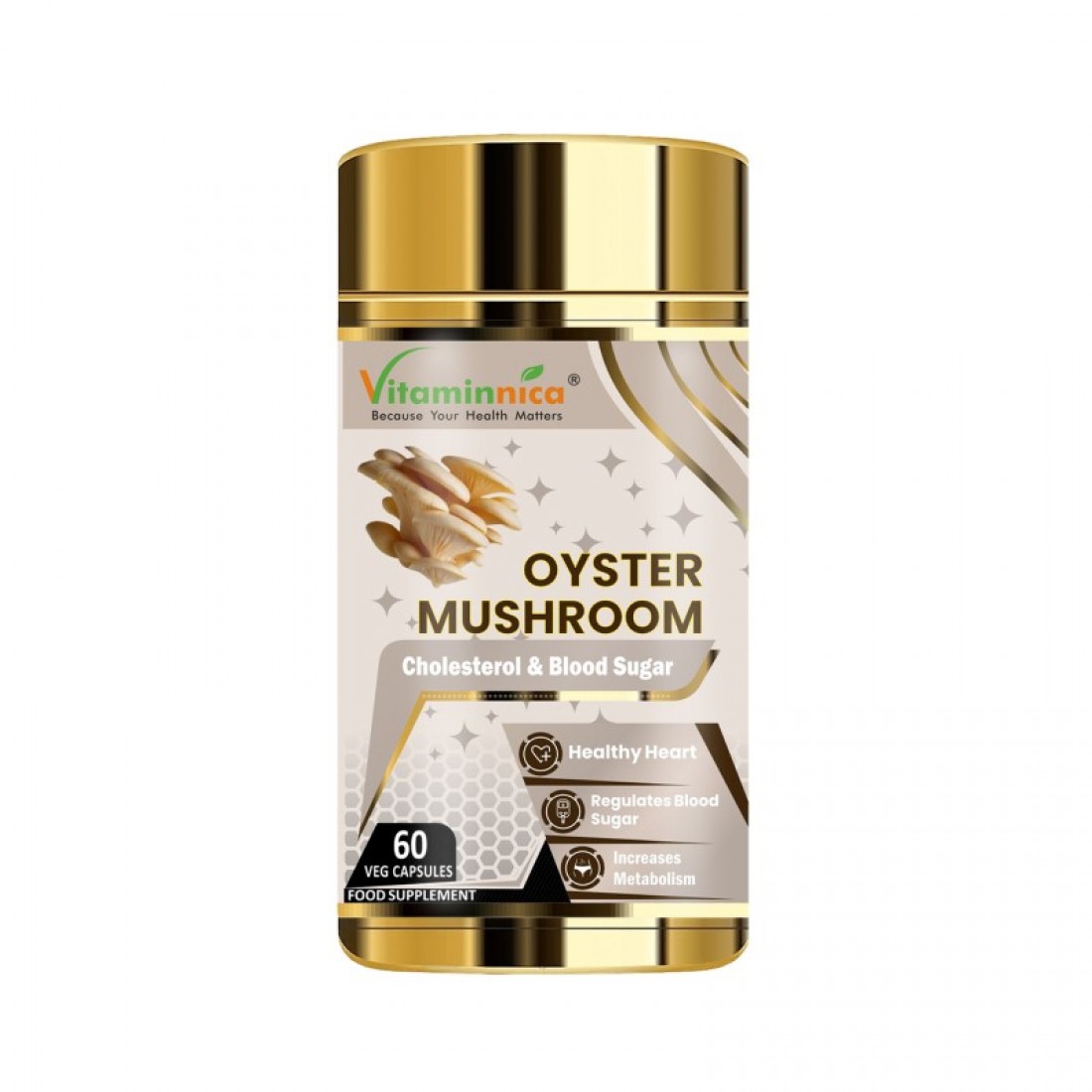 Vitaminnica Oyster Mushroom 500mg Capsules 60's - J&B H, GW