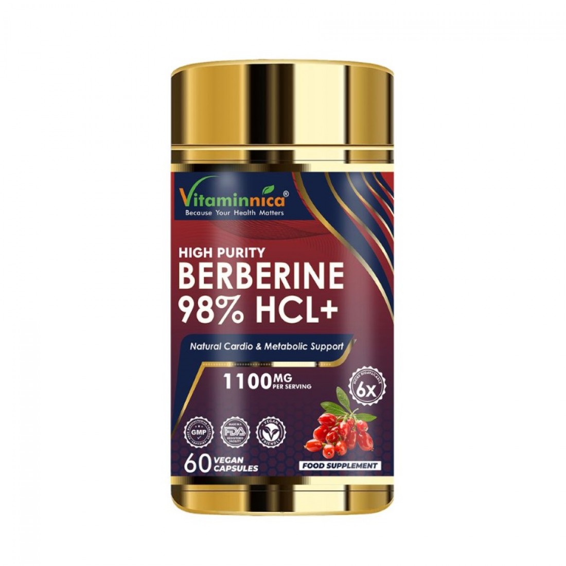 Vitaminnica Berberine 98% HCL+ 550mg Caps 60’s – General Wellness